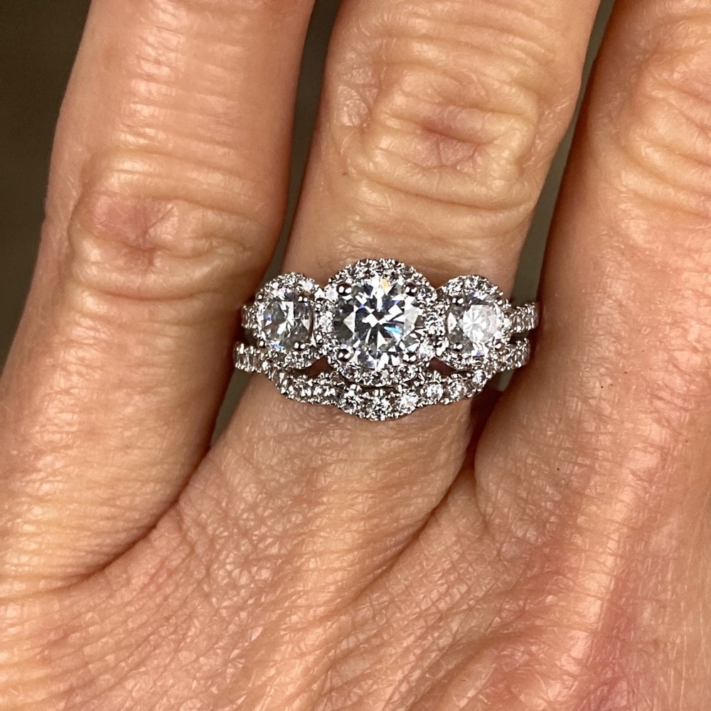 sterling 925 silver and CZ Ring Set